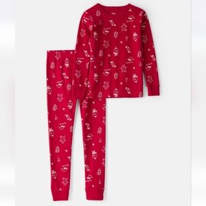 CARTERS Kid Christmas 100% Cotton Snug Fit 2-Piece Pajamas - Red 6/6A NWT